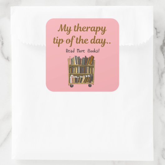 Read More Books –  Book Lover Therapy Sticker スクエアシール (バッグ)