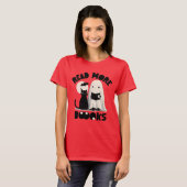 Read More BOOks Bookworm Ghost Reading Halloween Tシャツ (正面フル)
