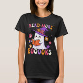 Read More Books Ghost Reading Book Funny Teacher H Tシャツ (正面)