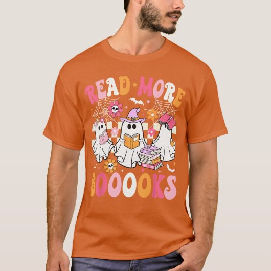 Read More Books Ghosts Reading Book Funnyeacher Ha Tシャツ (正面)
