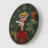 Read More Books Library Readers Teachers Gift ラージ壁時計 (傾斜)