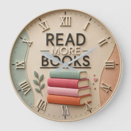 Read More Books Library Reading Nook Teacher Gif ラージ壁時計