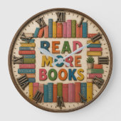 Read More Books Reading Classroom ラージ壁時計 (正面)