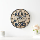 Read More Books Reading Lover Gift ラージ壁時計 (ホーム)
