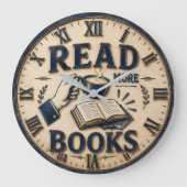 Read More Books Reading Lover Gift ラージ壁時計 (正面)
