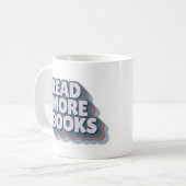 Read More Books Retro Typography Mug コーヒーマグカップ (正面左)