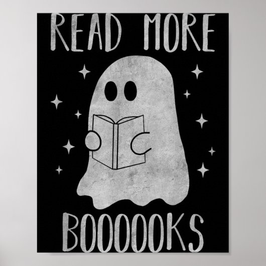 Read More Boooooks Funny Cute Halloween Ghost Read ポスター (正面)