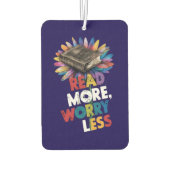 Read More, Less Worry Funny Sayings Book Reading  カーエアーフレッシュナー (裏面)