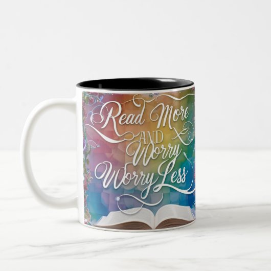 Read More Worry Less Two-Tone Mug - Aesthetic ツートーンマグカップ (左)