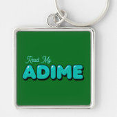 "Read My ADIME" グリーンキーチェーン キーホルダー (正面)