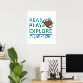 Read • Play • Explore オーシャンアドベンチャーポスター ポスター (ホームオフィス)
