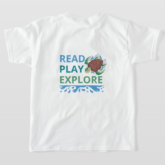 Read Play Explore オーシャンテーマ ガールズTシャツ Tシャツ (レイダウン裏面)