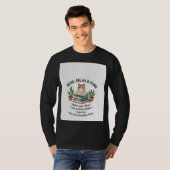 Read, Relax & Purr Cat Reading T-Shirt | Book Love Tシャツ (正面フル)