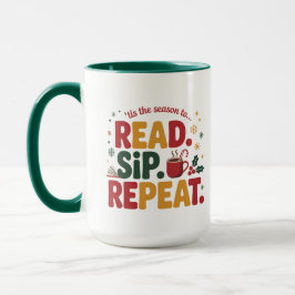 Read Sip Repeat ホリデークリスマス本 マグカップ