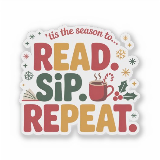 Read Sip Repeat Holiday Reading シール (正面)
