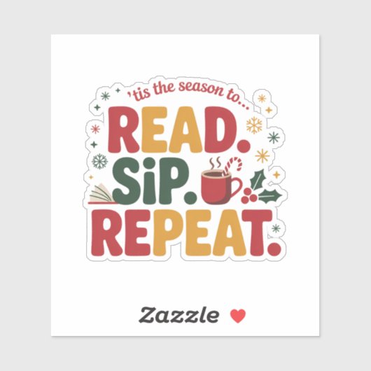 Read Sip Repeat Holiday Reading シール (シート)