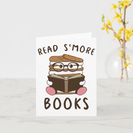 Read Smore' Books Camping Reading Books Lover Camp カード (黄色い花)