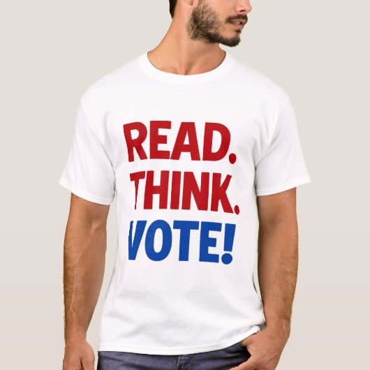 Read Think Vote - 2026年中間選挙 Tシャツ (正面)