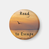 Read to Escape Magnet | Book Lover Reading Quote マグネット (正面)