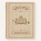 Read & Write Wood Carved Imagination Journal ノートブック (正面)