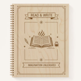 Read & Write Wood Carved Imagination Journal ノートブック