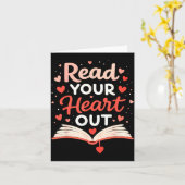 Read Your Heart Out Funny Valentine Teacher Bookwo カード (黄色い花)
