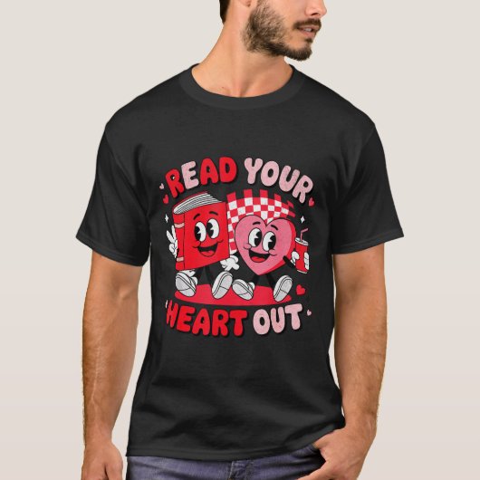 Read Your Heart Out Valentine's Day Retro Teacher  Tシャツ (正面)