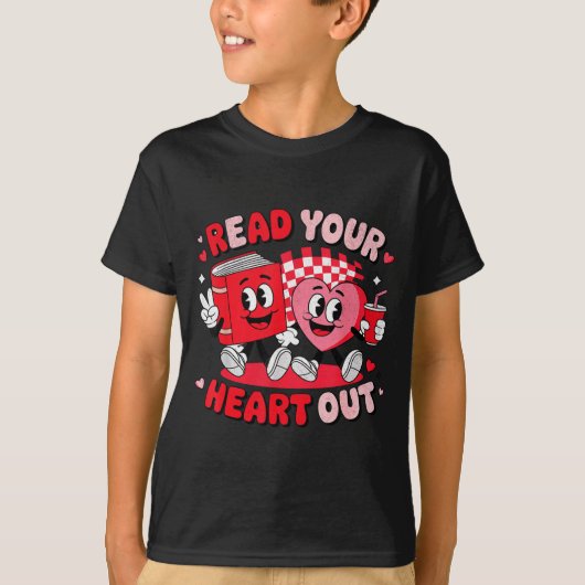 Read Your Heart Out Valentine's Day Retro Teacher  Tシャツ (正面)