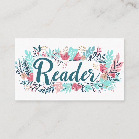 Reader カラフル Flowersのスローガン 名刺 (裏面)