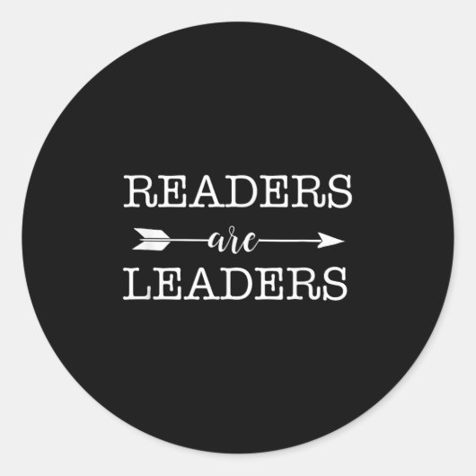 Reader Are Leaders - Uplifting Motivational Slogan ラウンドシール (正面)