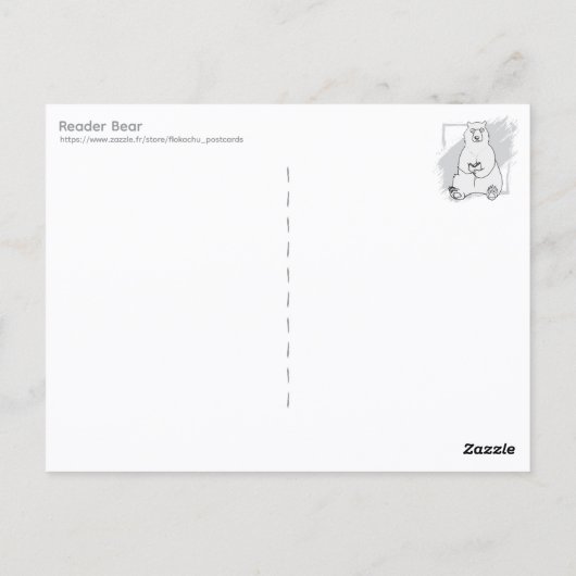 Reader Bear (color) ポストカード (裏面)
