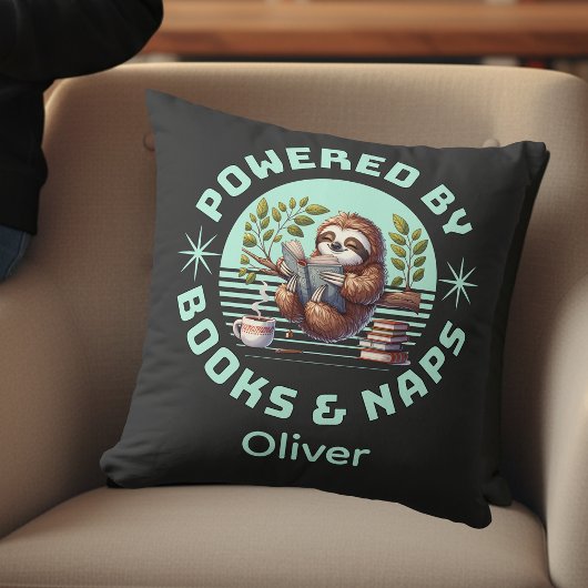 Reader Sloth. Unique Gift for Book Lover クッション
