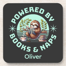 Reader Sloth. Unique Gift for Book Lover コースター