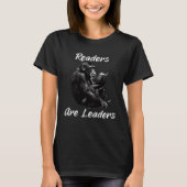 Readers Are Leaders Chimpanzee Reading A Book Tシャツ (正面)