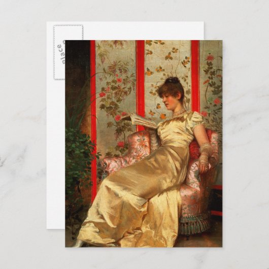 Reading女性 ポストカード (正面/裏面)