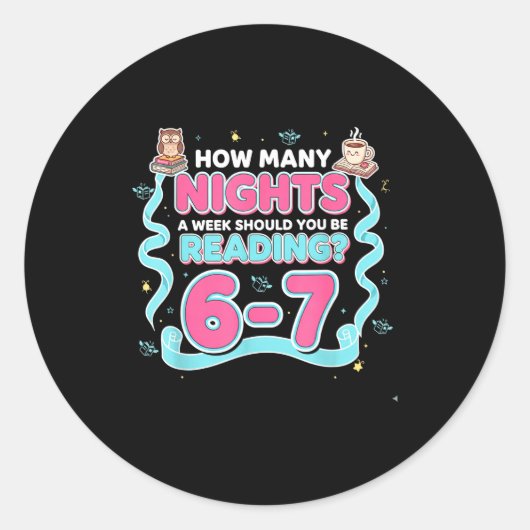 Reading 67 Meme Englieacher Funny 67 Book Lover Hu ラウンドシール (正面)