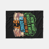 Reading 67 Meme Englieacher Funny 67 Librarian  フリースブランケット (正面(横))