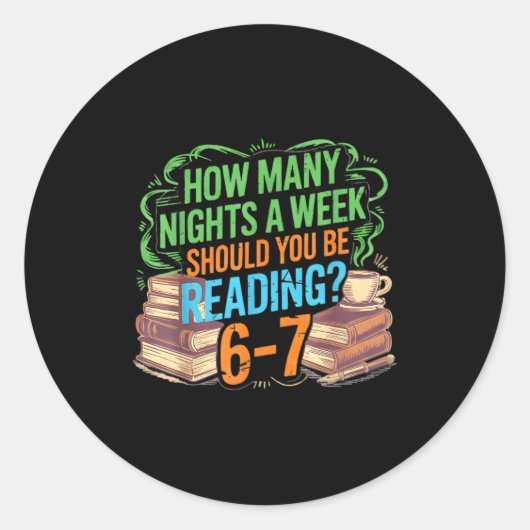 Reading 67 Meme Englieacher Funny 67 Librarian  ラウンドシール (正面)