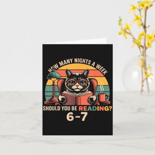 Reading 67 Meme Englieacher In Funny 67 Retro Cat  カード (黄色い花)