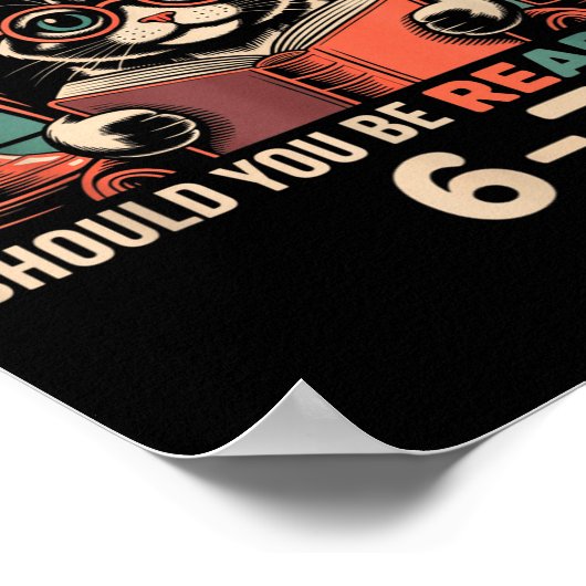 Reading 67 Meme Englieacher In Funny 67 Retro Cat  ポスター (角)