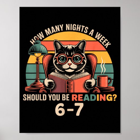 Reading 67 Meme Englieacher In Funny 67 Retro Cat  ポスター (正面)