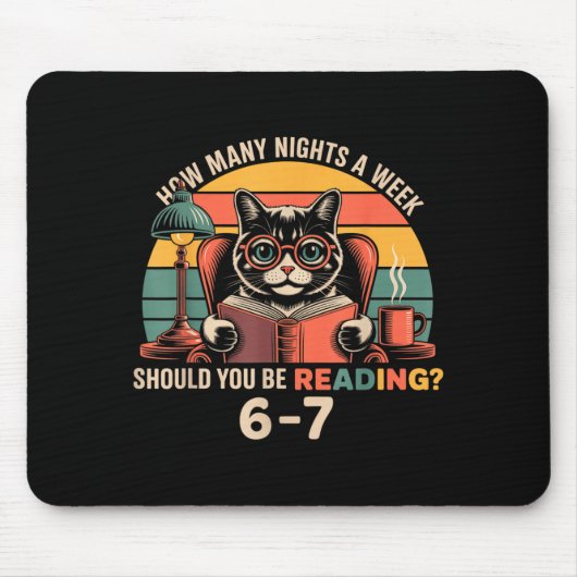 Reading 67 Meme Englieacher In Funny 67 Retro Cat マウスパッド (正面)