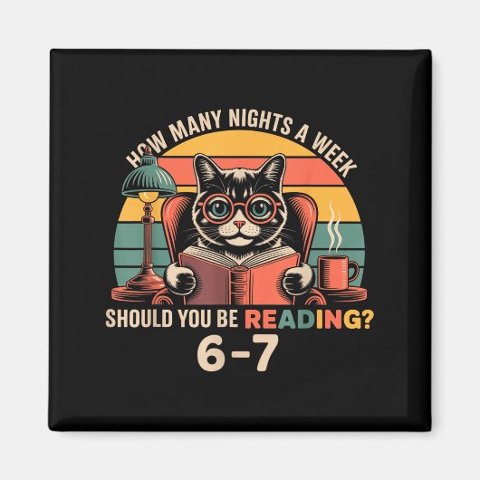 Reading 67 Meme Englieacher In Funny 67 Retro Cat  マグネット (正面)