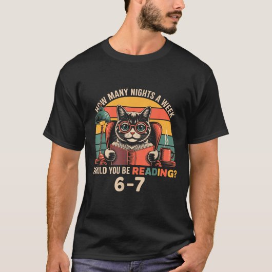 Reading 67 Meme Englieacher In Funny 67 Retro Cat  Tシャツ (正面)