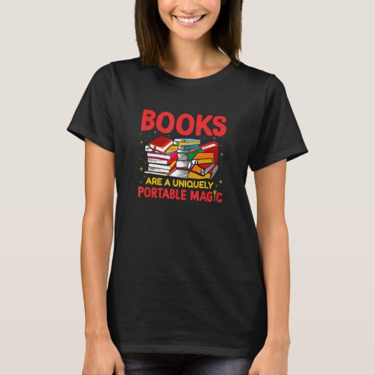 Reading adventure book readers apparel motivationa tシャツ (正面)