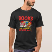 Reading adventure book readers apparel motivationa tシャツ (正面)