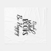 Reading Art Drink Tea Read Books Be Happy フリースブランケット (正面(横))