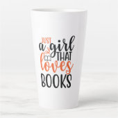 Reading Art Just A Girl That Loves Books カフェラテマグ (正面)