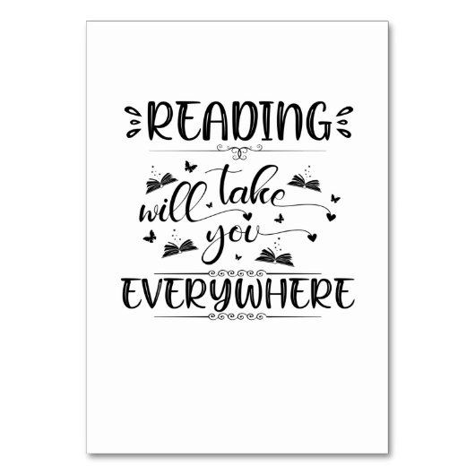Reading Art Reading Will Take You Everywhere テーブルナンバー (正面)