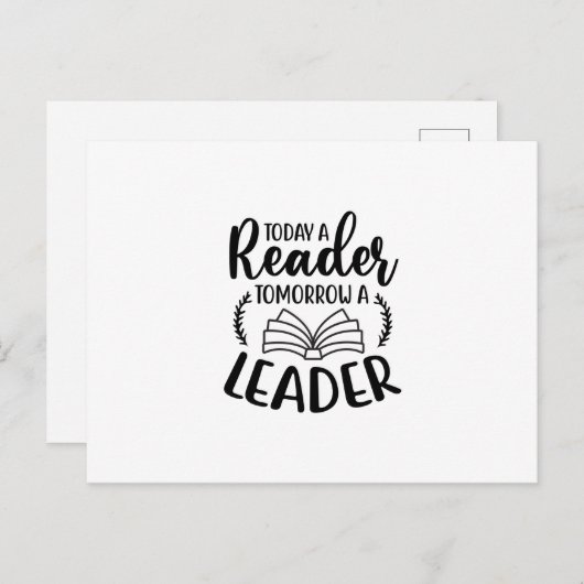 Reading Art Today A Reader Tomorrow A Leader ポストカード (正面/裏面)